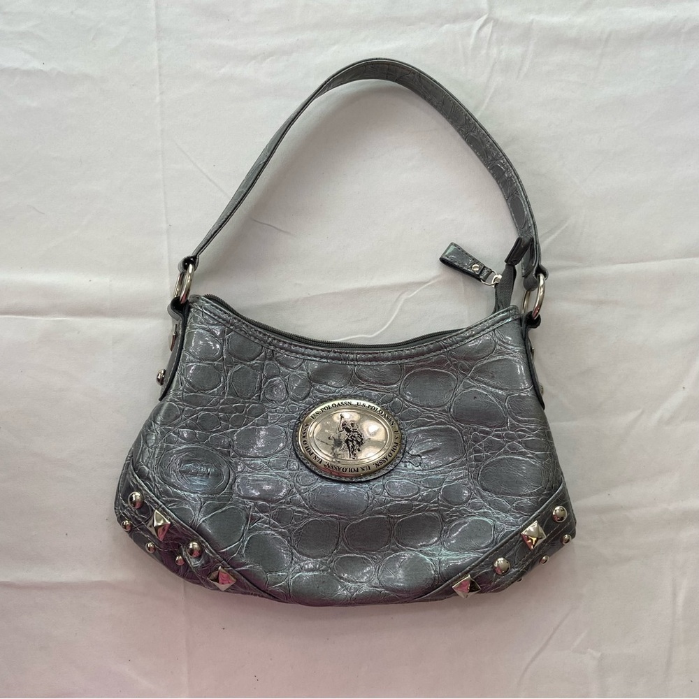 U.S. Polo Assn. Gray Silver Shoulder Bag